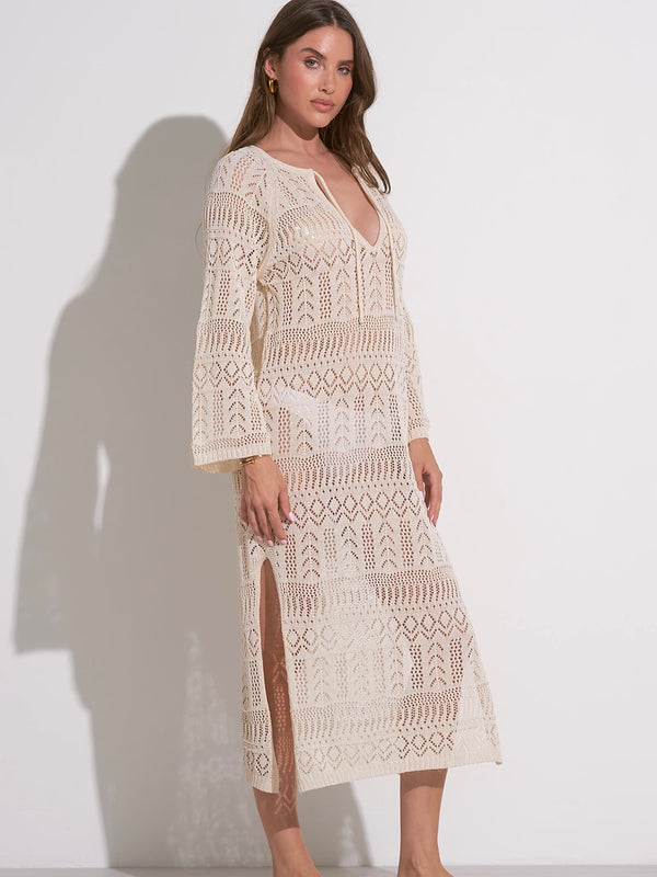 Beige Crochet Dress