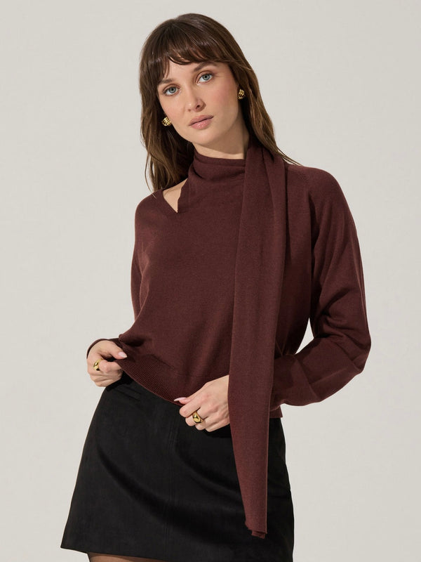 Silvana Scarf Wine Sweater
