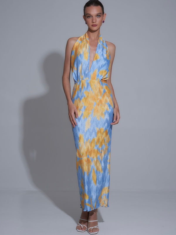 Riviera Sleeveless Gown Jardin Blue