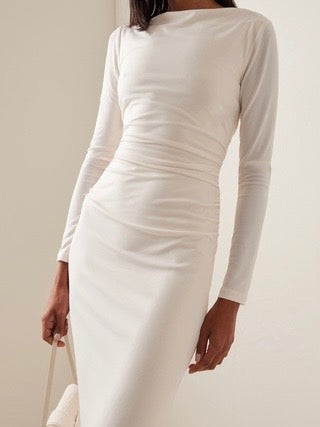 POSIE MIDI DRESS IVORY
