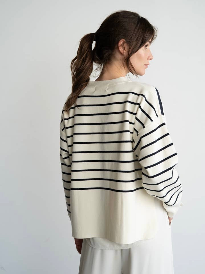 Edie Ivory/Stripe Sweater