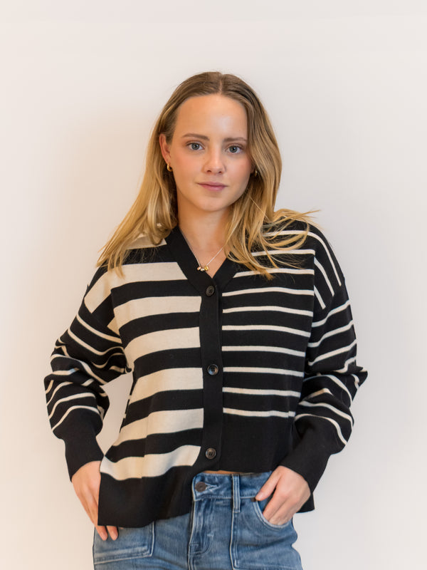 Edie Black/Stripe Sweater