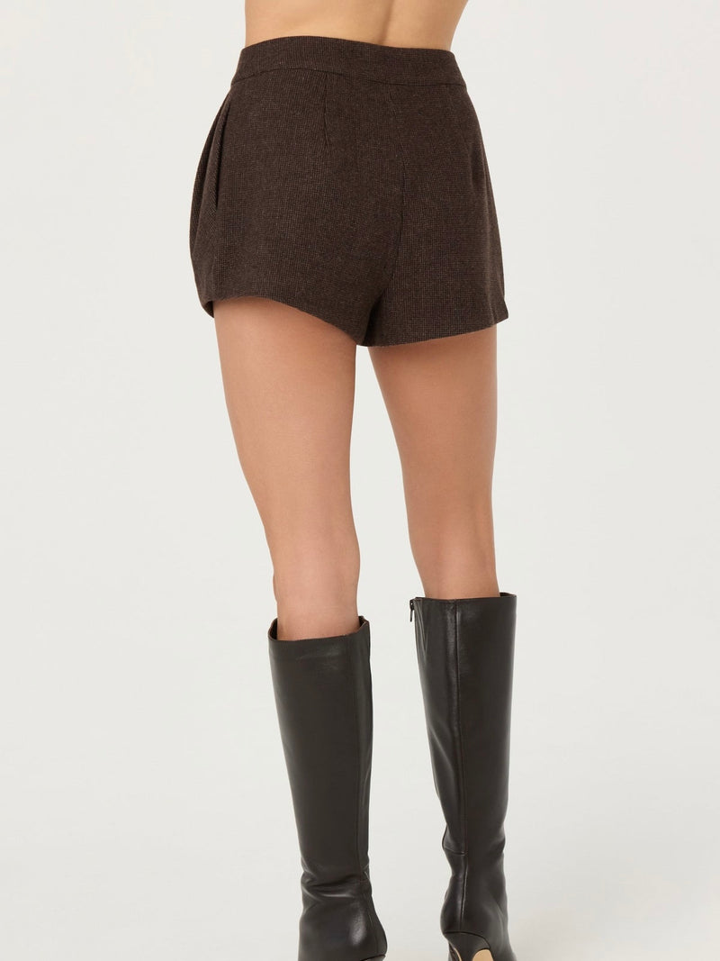 Sorine Wool Blend Pleated Shorts