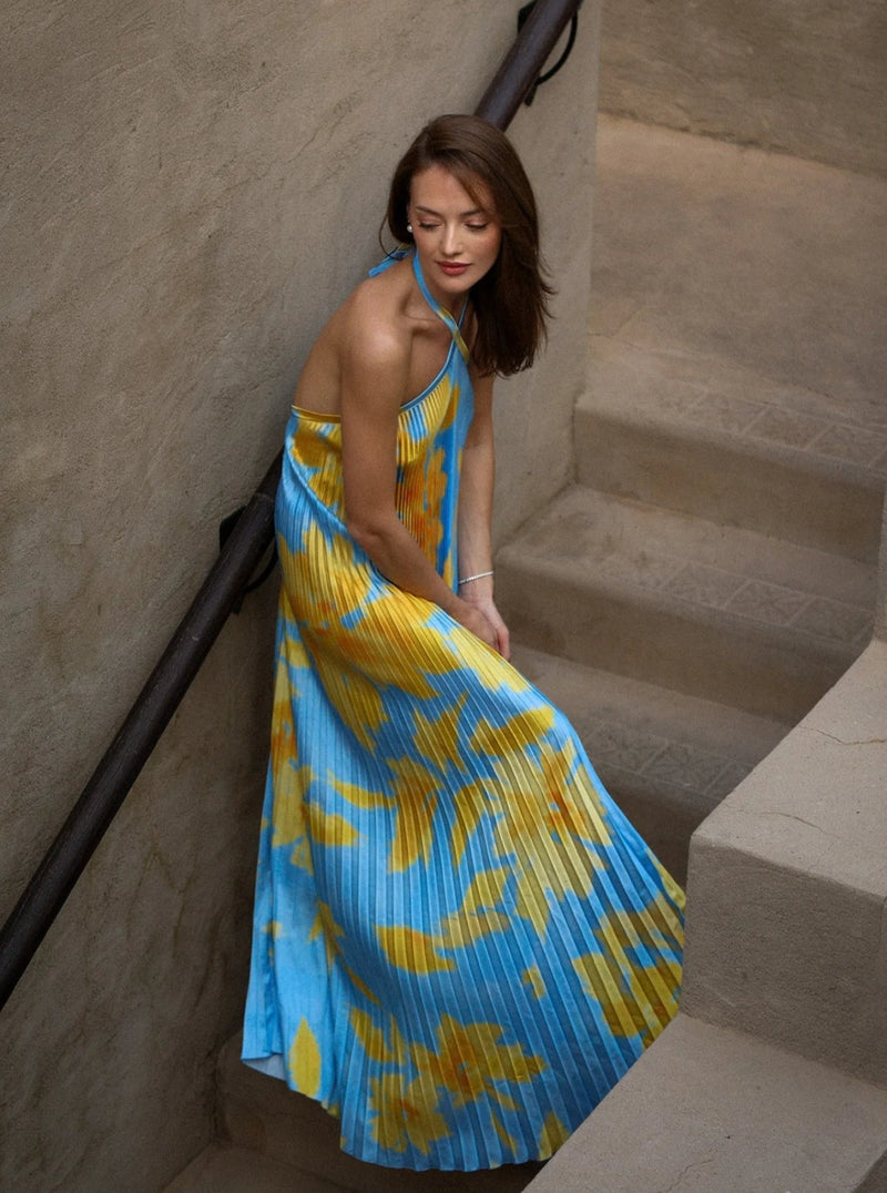 Deesse Gown Jardin Blue