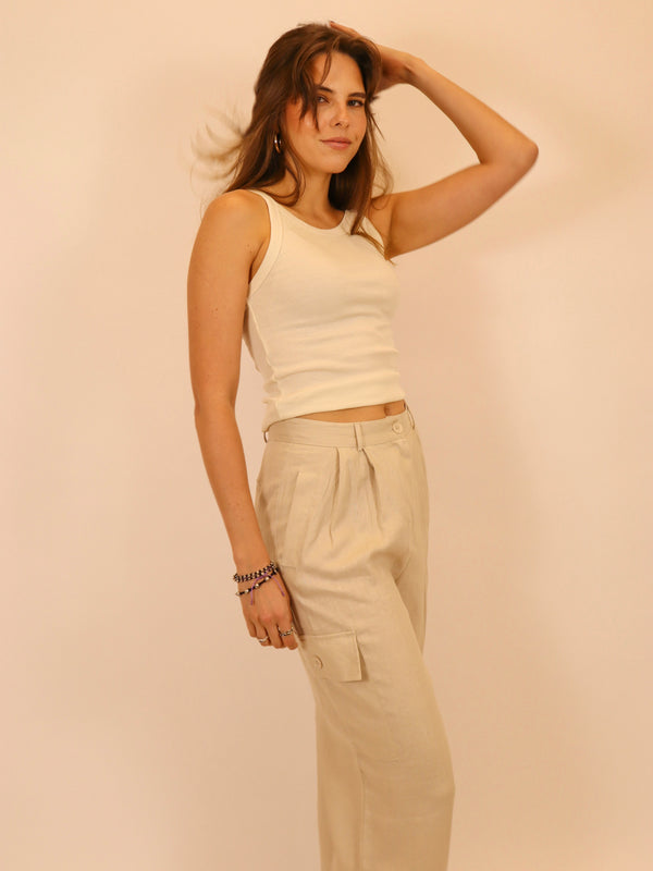 Paul linen pant beige