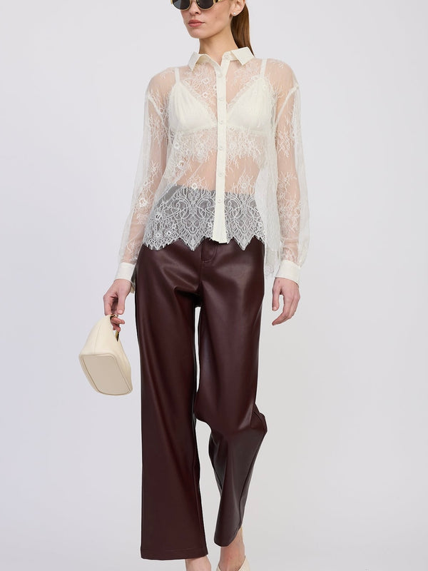 Reave Faux Leather Burgundy Pants