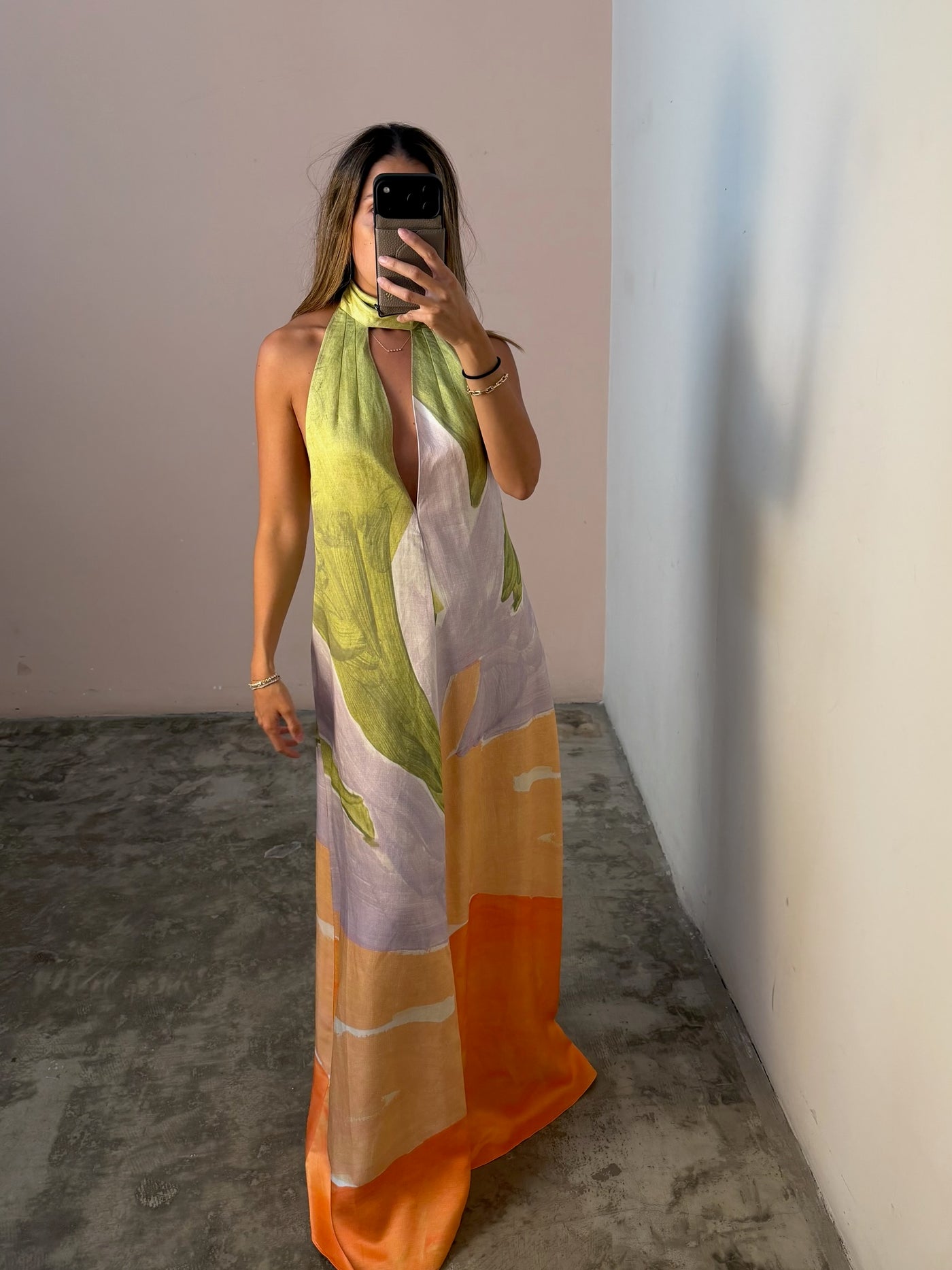 by malina wiki maxi dress NWT By Malina Collection Green 100% Silk Wiki Maxi Tie Back Dress Size S