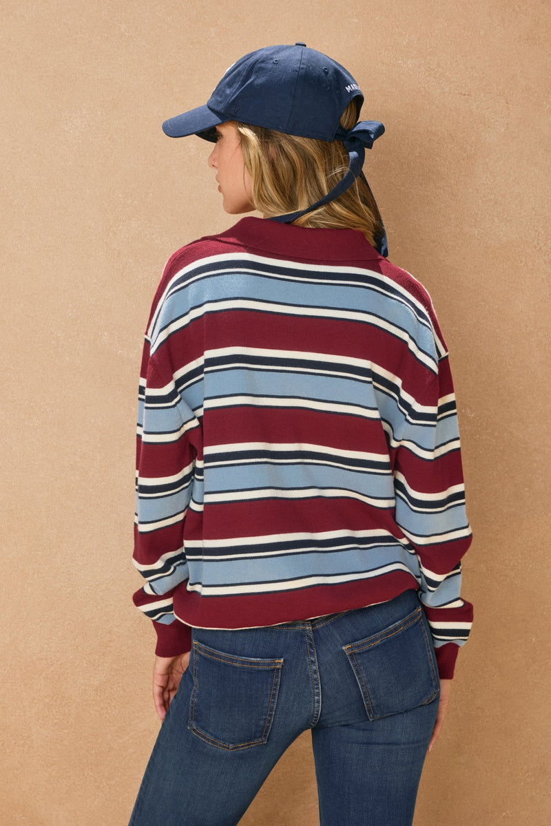Cara Stripe Blue Sweater
