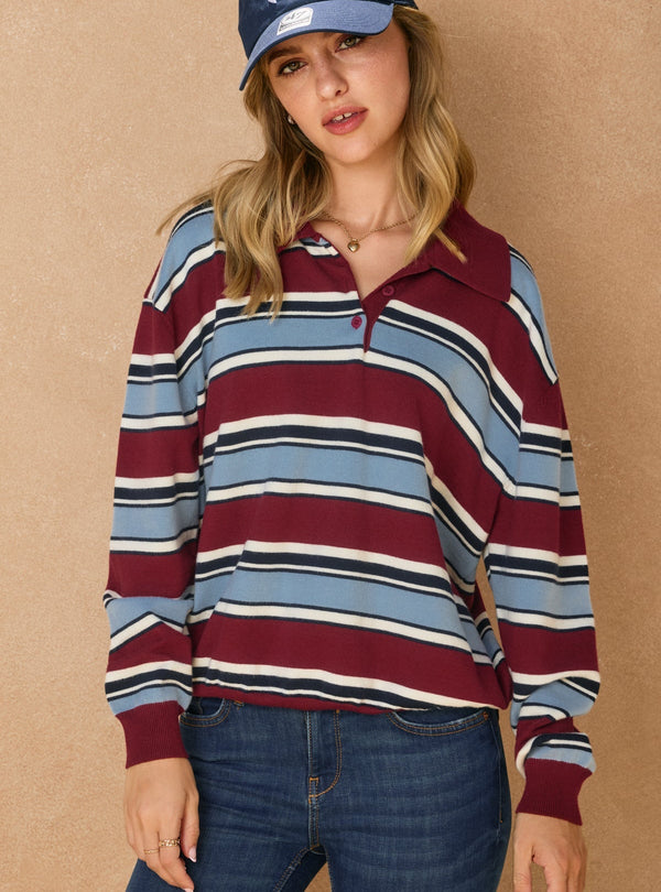 Cara Stripe Blue Sweater