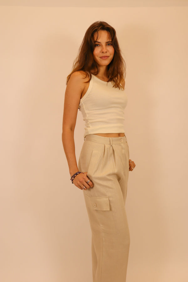 Paul linen pant beige