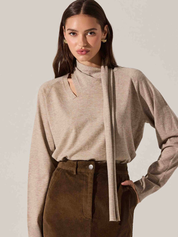 Silvana Scarf Taupe Sweater