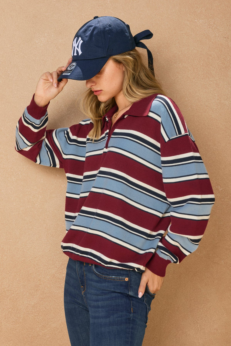Cara Stripe Blue Sweater