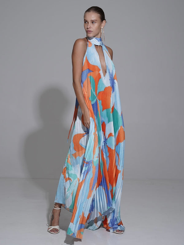 Opera Gown Capri Print Orange