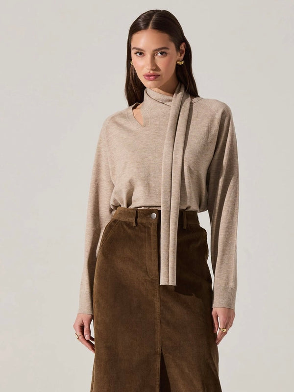 Silvana Scarf Taupe Sweater