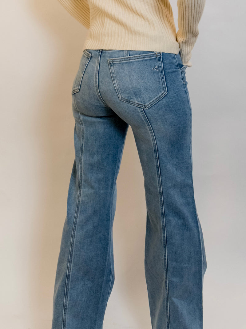 Inseam High Rise Wide Jeans
