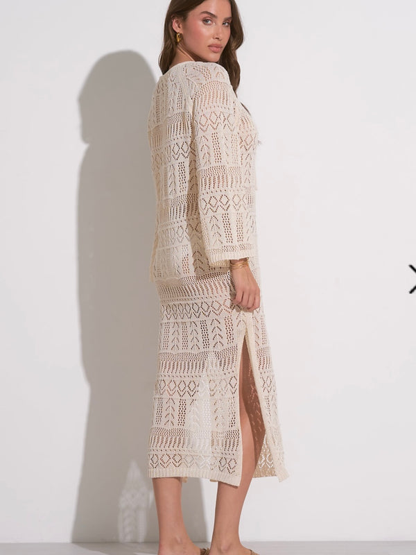 Beige Crochet Dress