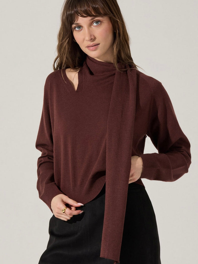Silvana Scarf Wine Sweater