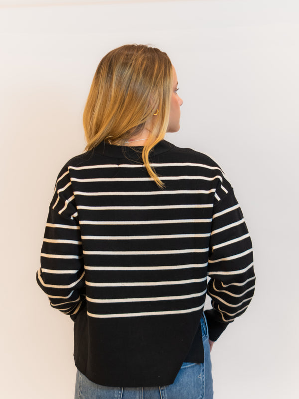 Edie Black/Stripe Sweater