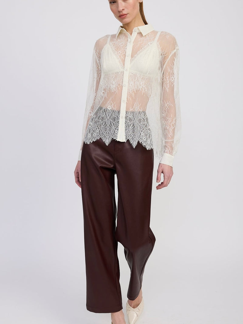 Reave Faux Leather Burgundy Pants