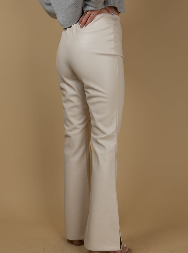 Vegan flare beige pants