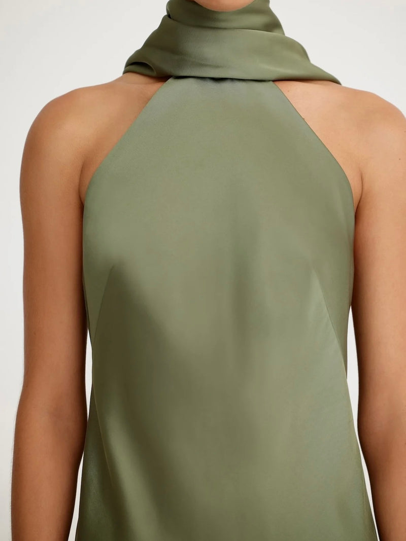 Lucile Halter Dress Pesto