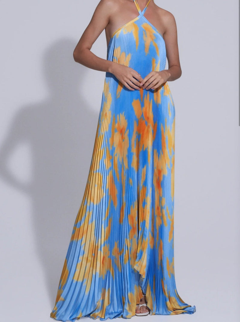 Deesse Gown Jardin Blue