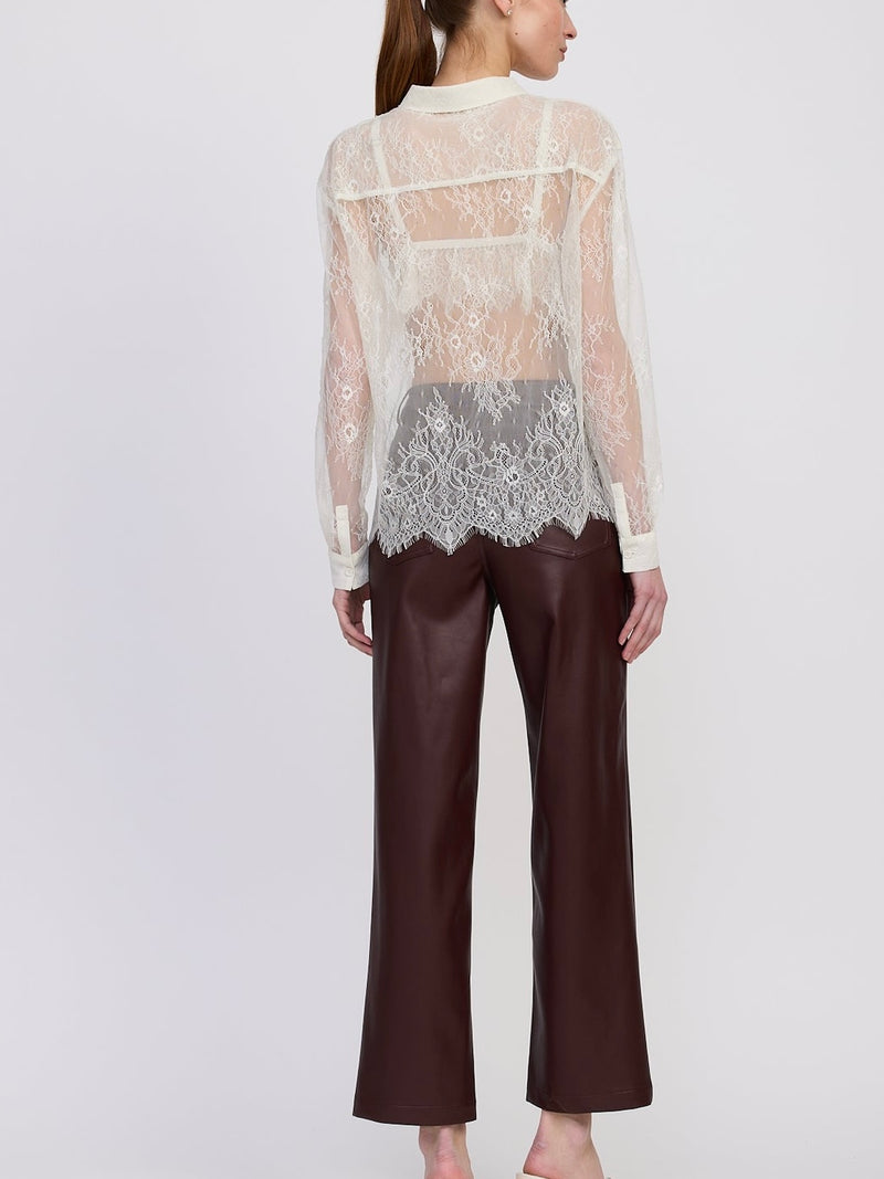 Reave Faux Leather Burgundy Pants