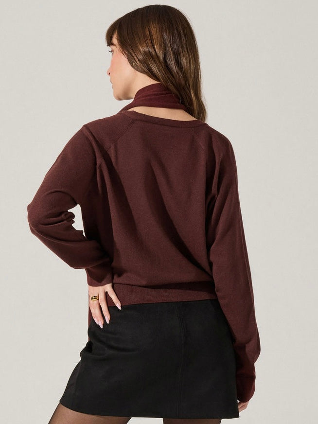 Silvana Scarf Wine Sweater