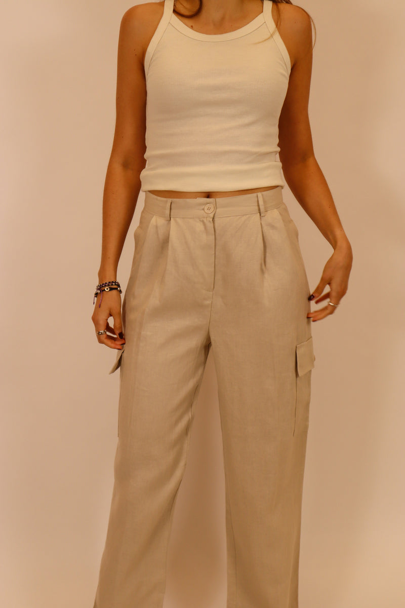 Paul linen pant beige