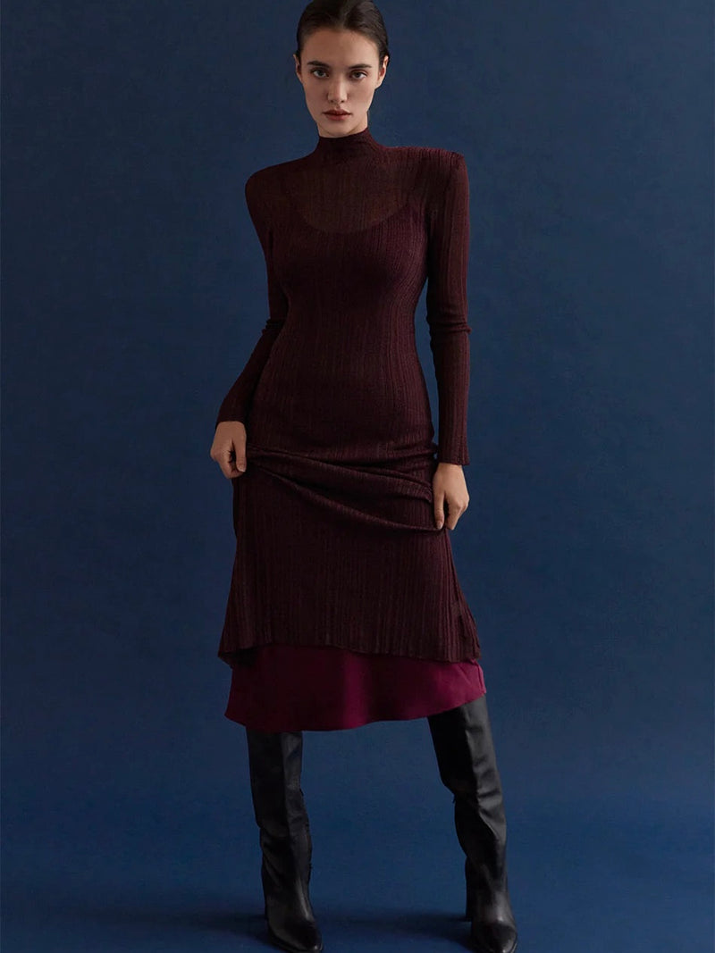 María Burgandy Dress