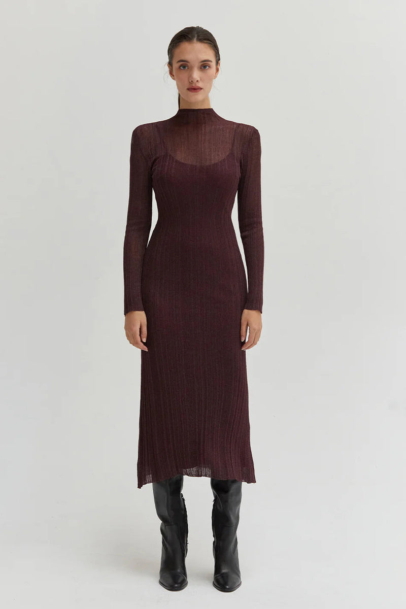 María Burgandy Dress