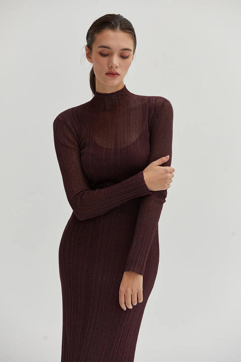 María Burgandy Dress