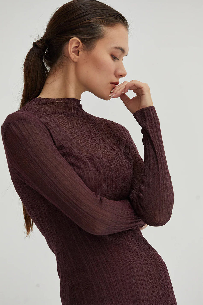 María Burgandy Dress