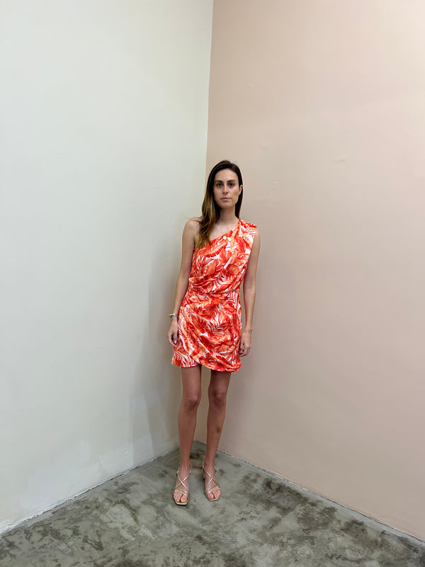 Print Wrap Dress Red/orange