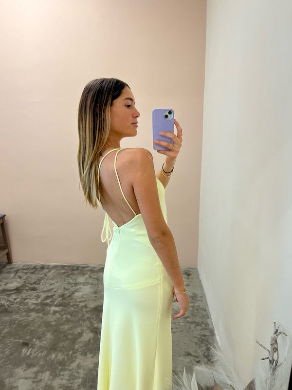 Aisling Backless Citron Dress