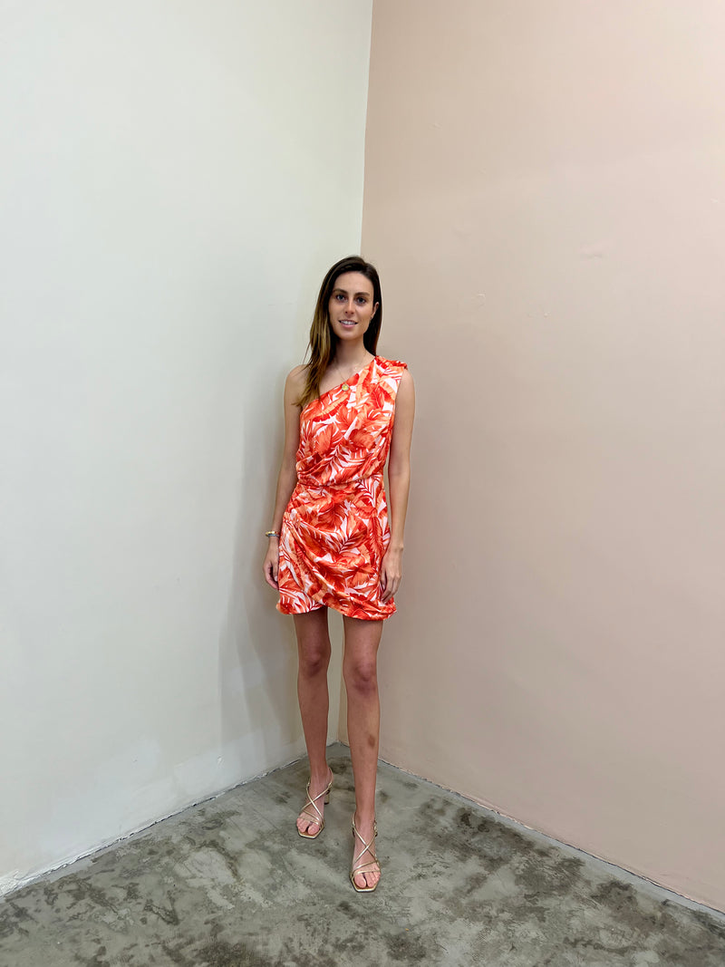 Print Wrap Dress Red/orange
