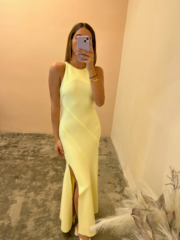 Aisling Backless Citron Dress